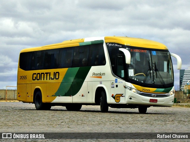 Empresa Gontijo de Transportes 7055 na cidade de Vitória da Conquista, Bahia, Brasil, por Rafael Chaves. ID da foto: 11466532.