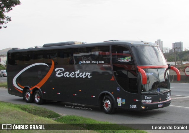 Baetur Transportes e Turismo 5555 na cidade de Guaratinguetá, São Paulo, Brasil, por Leonardo Daniel. ID da foto: 11466333.