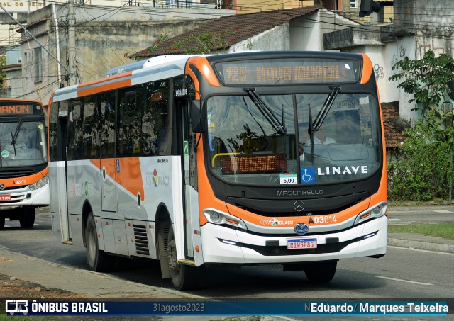 Linave Transportes A03014 na cidade de Nova Iguaçu, Rio de Janeiro, Brasil, por Eduardo  Marques Teixeira. ID da foto: 11415614.