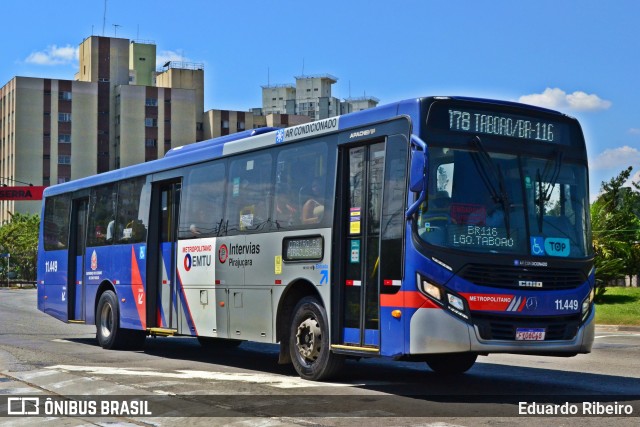 Viação Pirajuçara 11.449 na cidade de Taboão da Serra, São Paulo, Brasil, por Eduardo Ribeiro. ID da foto: 11468439.