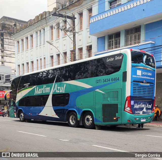 Marlim Azul Turismo 3494 na cidade de Vitória, Espírito Santo, Brasil, por Sergio Corrêa. ID da foto: 11468227.