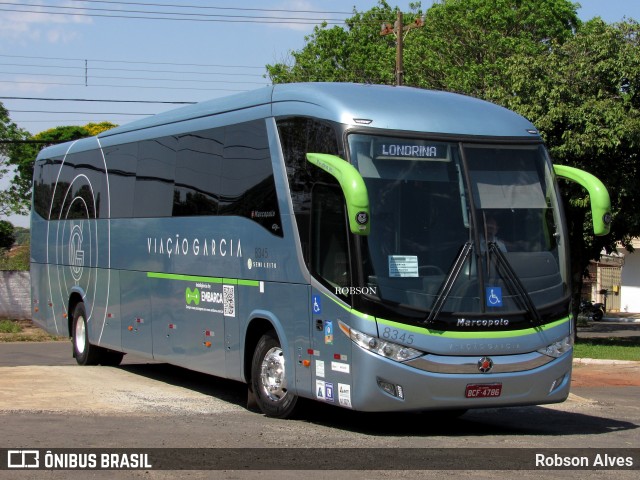 Viação Garcia 8345 na cidade de Paranavaí, Paraná, Brasil, por Robson Alves. Número da foto: #11470879.