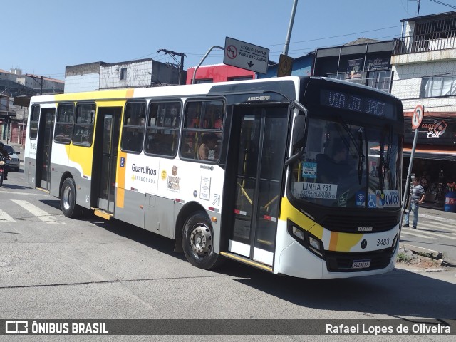 Viação Campo dos Ouros 3483 na cidade de Guarulhos, São Paulo, Brasil, por Rafael Lopes de Oliveira. Número da foto: #11468829.
