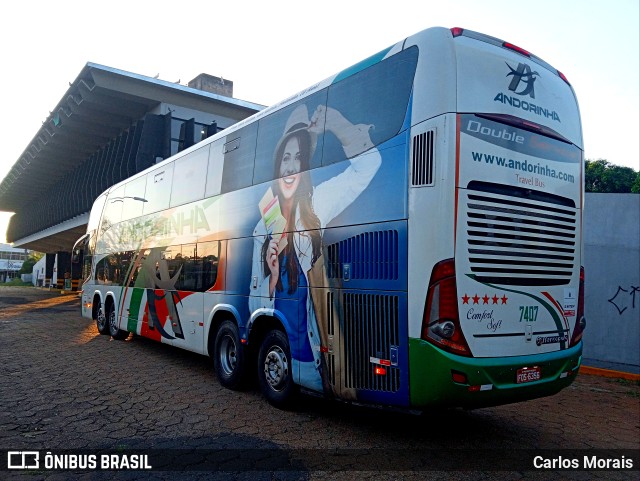 Empresa de Transportes Andorinha 7407 na cidade de Presidente Venceslau, São Paulo, Brasil, por Carlos Morais. ID da foto: 11470898.