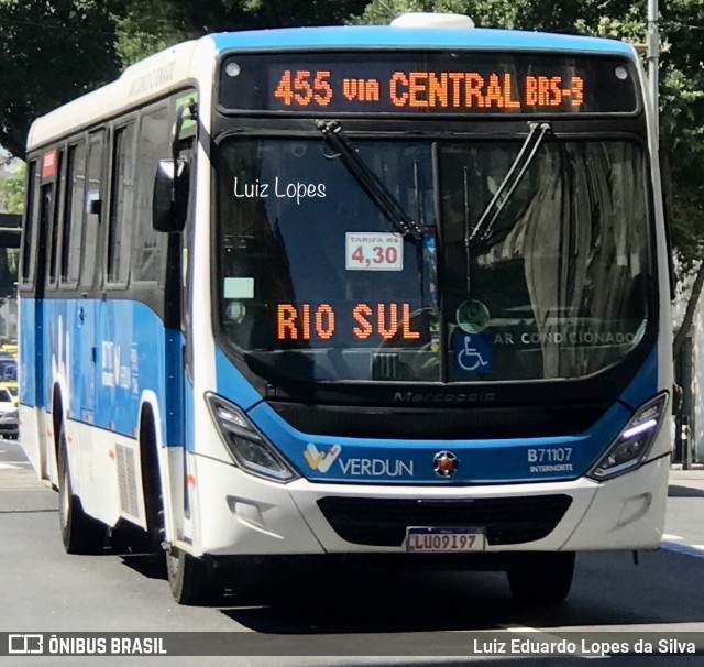 Viação Verdun B71107 na cidade de Rio de Janeiro, Rio de Janeiro, Brasil, por Luiz Eduardo Lopes da Silva. ID da foto: 11468912.