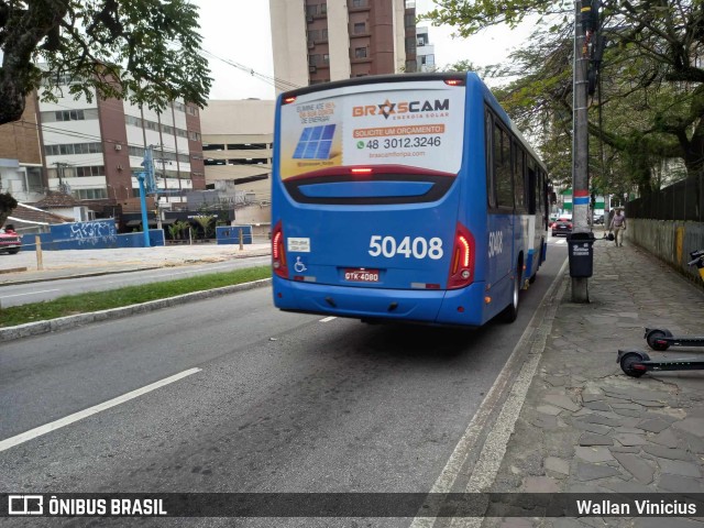Transol Transportes Coletivos 50408 na cidade de Florianópolis, Santa Catarina, Brasil, por Wallan Vinicius. Número da foto: #11471781.