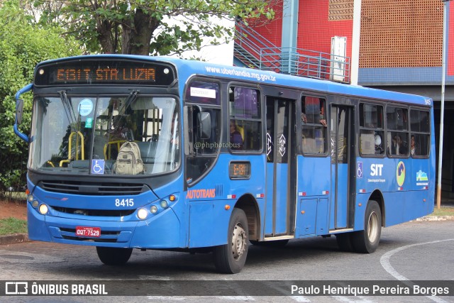 Autotrans Transportes Urbanos e Rodoviários 8415 na cidade de Uberlândia, Minas Gerais, Brasil, por Paulo Henrique Pereira Borges. ID da foto: 11473171.