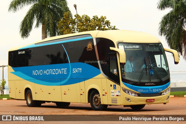 Viação Novo Horizonte 524711 na cidade de Rondonópolis, Mato Grosso, Brasil, por Paulo Henrique Pereira Borges. ID da foto: 11473178.