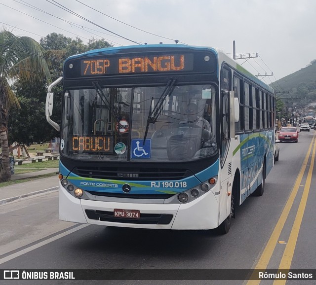Viação Ponte Coberta RJ 190.018 na cidade de Nova Iguaçu, Rio de Janeiro, Brasil, por Rômulo Santos. Número da foto: #11472564.