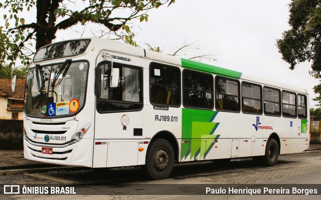 Viação Pinheiral RJ 189.011 na cidade de Pinheiral, Rio de Janeiro, Brasil, por Paulo Henrique Pereira Borges. ID da foto: 11472101.