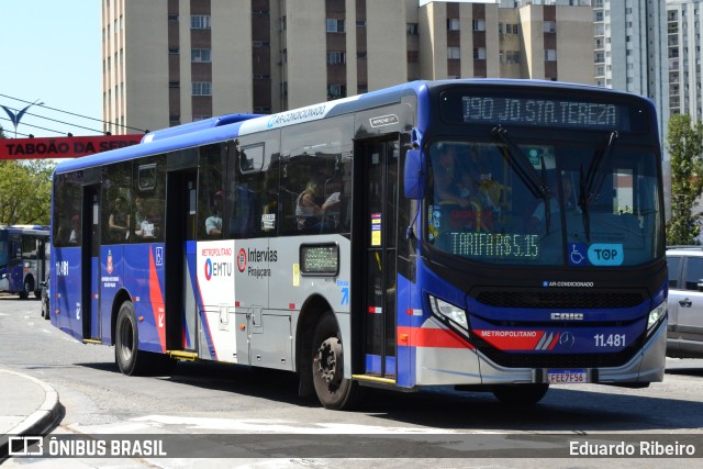 Viação Pirajuçara 11.481 na cidade de Taboão da Serra, São Paulo, Brasil, por Eduardo Ribeiro. ID da foto: 11472343.