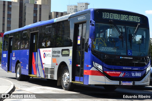 Viação Miracatiba 15.1092 na cidade de Taboão da Serra, São Paulo, Brasil, por Eduardo Ribeiro. Número da foto: #11472323.