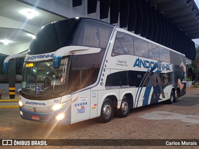 Empresa de Transportes Andorinha 7403 na cidade de Presidente Venceslau, São Paulo, Brasil, por Carlos Morais. ID da foto: 11474627.