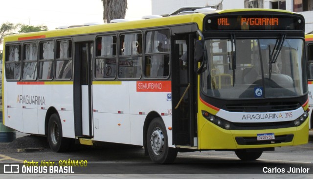 Viação Araguarina 3195 na cidade de Goiânia, Goiás, Brasil, por Carlos Júnior. ID da foto: 11478212.