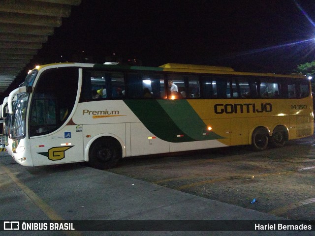 Empresa Gontijo de Transportes 14350 na cidade de Belo Horizonte, Minas Gerais, Brasil, por Hariel Bernades. ID da foto: 11476696.