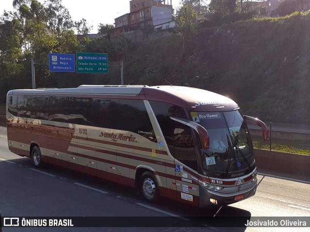 Santa Maria Fretamento e Turismo 610 na cidade de Embu das Artes, São Paulo, Brasil, por Josivaldo Oliveira. ID da foto: 11478693.