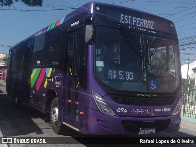 ATT - Alto Tietê Transportes Ferraz de Vasconcelos 074 na cidade de Ferraz de Vasconcelos, São Paulo, Brasil, por Rafael Lopes de Oliveira. Número da foto: #11477234.