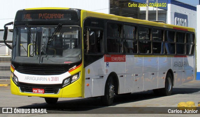 Viação Araguarina 3181 na cidade de Goiânia, Goiás, Brasil, por Carlos Júnior. ID da foto: 11478237.