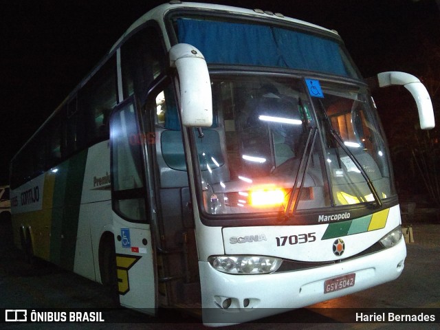 Empresa Gontijo de Transportes 17035 na cidade de Belo Horizonte, Minas Gerais, Brasil, por Hariel Bernades. ID da foto: 11476745.