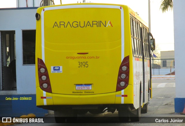 Viação Araguarina 3195 na cidade de Goiânia, Goiás, Brasil, por Carlos Júnior. ID da foto: 11478202.