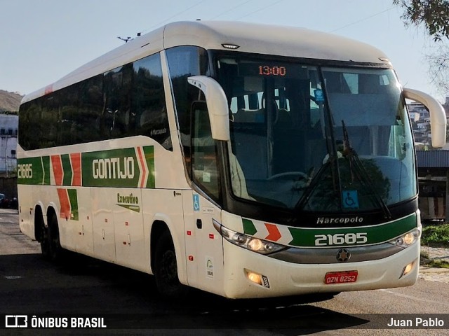 Empresa Gontijo de Transportes 21685 na cidade de Juiz de Fora, Minas Gerais, Brasil, por Juan Pablo. ID da foto: 11481163.