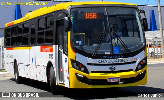 Viação Araguarina 3193 na cidade de Goiânia, Goiás, Brasil, por Carlos Júnior. ID da foto: 11482310.