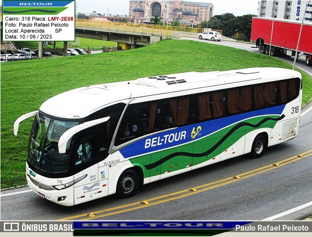 Bel-Tour Transportes e Turismo 318 na cidade de Aparecida, São Paulo, Brasil, por Paulo Rafael Peixoto. ID da foto: 11487714.