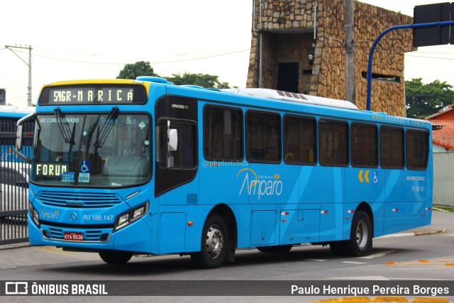Viação Nossa Senhora do Amparo RJ 186.147 na cidade de Maricá, Rio de Janeiro, Brasil, por Paulo Henrique Pereira Borges. Número da foto: #11490530.