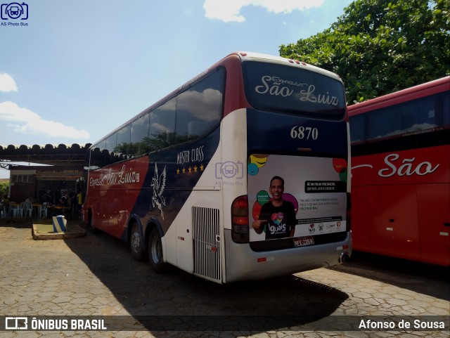 Expresso São Luiz 6870 na cidade de Indiara, Goiás, Brasil, por Afonso de Sousa. Número da foto: #11491044.