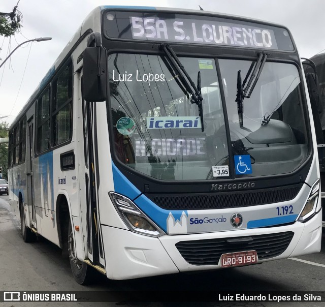 Icaraí Auto Transportes 1.192 na cidade de São Gonçalo, Rio de Janeiro, Brasil, por Luiz Eduardo Lopes da Silva. Número da foto: #11488959.