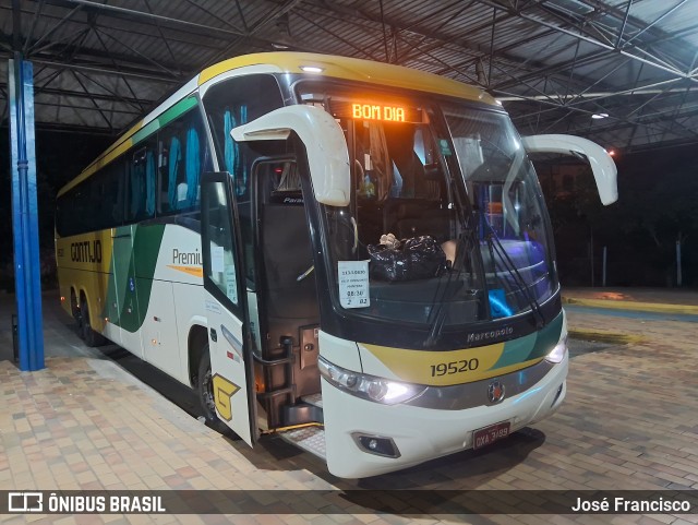 Empresa Gontijo de Transportes 19520 na cidade de Mantena, Minas Gerais, Brasil, por José Francisco. Número da foto: #11490958.