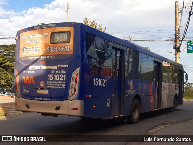 Viação Miracatiba 15.1021 na cidade de Itapecerica da Serra, São Paulo, Brasil, por Luis Fernando Santos. ID da foto: 11491110.