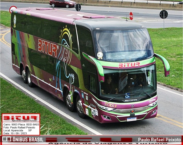 Bitur Transporte Coletivo e Turismo 9003 na cidade de Aparecida, São Paulo, Brasil, por Paulo Rafael Peixoto. Número da foto: #11490568.