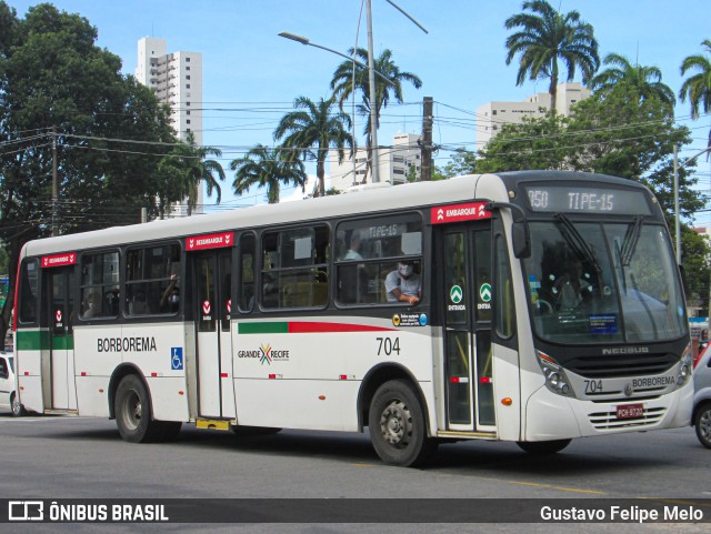 Borborema Imperial Transportes 704 na cidade de Recife, Pernambuco, Brasil, por Gustavo Felipe Melo. ID da foto: 11488951.