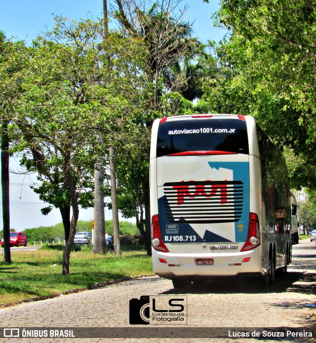 Auto Viação 1001 RJ 108.713 na cidade de Campos dos Goytacazes, Rio de Janeiro, Brasil, por Lucas de Souza Pereira. ID da foto: 11492157.