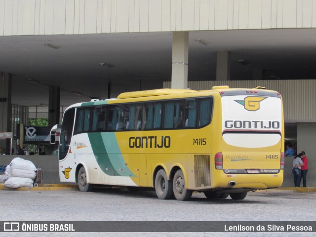 Empresa Gontijo de Transportes 14115 na cidade de Caruaru, Pernambuco, Brasil, por Lenilson da Silva Pessoa. ID da foto: 11494970.