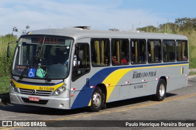 Viação Barra do Piraí Turismo RJ 113.006 na cidade de Barra do Piraí, Rio de Janeiro, Brasil, por Paulo Henrique Pereira Borges. Número da foto: #11417354.