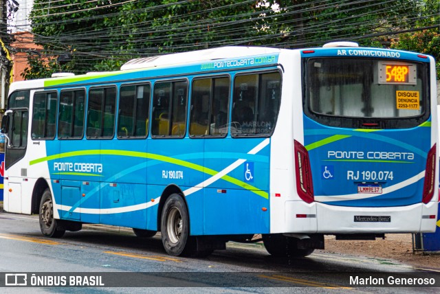 Viação Ponte Coberta RJ 190.074 na cidade de Nova Iguaçu, Rio de Janeiro, Brasil, por Marlon Generoso. ID da foto: 11416997.