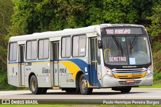 Viação Barra do Piraí Turismo RJ 113.005 na cidade de Barra do Piraí, Rio de Janeiro, Brasil, por Paulo Henrique Pereira Borges. Número da foto: #11417336.