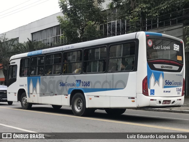 Icaraí Auto Transportes 1.068 na cidade de São Gonçalo, Rio de Janeiro, Brasil, por Luiz Eduardo Lopes da Silva. Número da foto: #11495725.