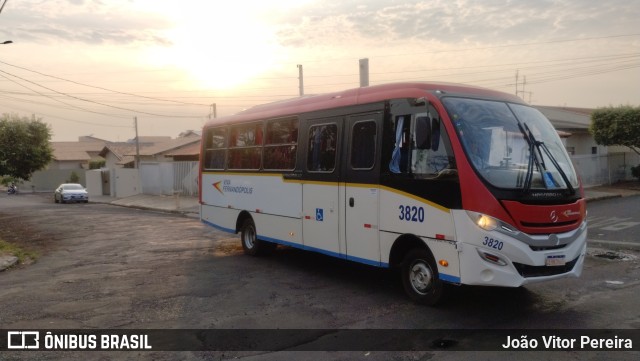 Auto Viação Jauense 3820 na cidade de Fernandópolis, São Paulo, Brasil, por João Vitor Pereira. ID da foto: 11495558.