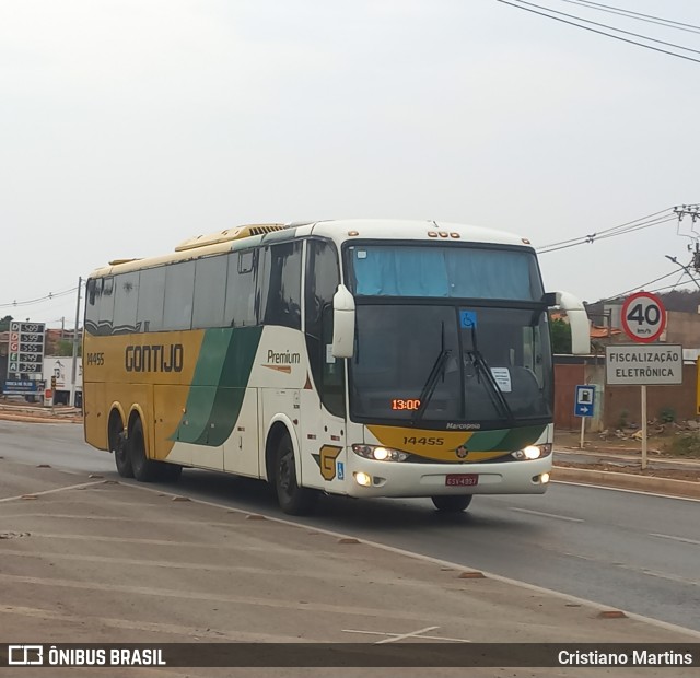 Empresa Gontijo de Transportes 14455 na cidade de Montes Claros, Minas Gerais, Brasil, por Cristiano Martins. ID da foto: 11497962.