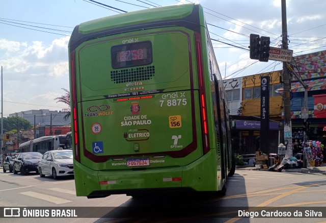 Transwolff Transportes e Turismo 7 8875 na cidade de São Paulo, São Paulo, Brasil, por Diego Cardoso da Silva. Número da foto: #11495755.