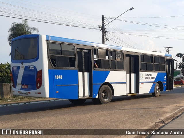 Transvida Transporte Coletivo 1843 na cidade de Ji-Paraná, Rondônia, Brasil, por Gian Lucas  Santana Zardo. ID da foto: 11495583.