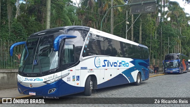 Silva's Rio Turismo e Fretamento RJ 349.003 na cidade de Petrópolis, Rio de Janeiro, Brasil, por Zé Ricardo Reis. ID da foto: 11496293.