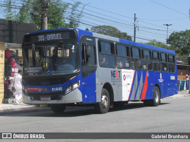 Next Mobilidade - ABC Sistema de Transporte 81.645 na cidade de Ribeirão Pires, São Paulo, Brasil, por Gabriel Brunhara. ID da foto: 11497188.