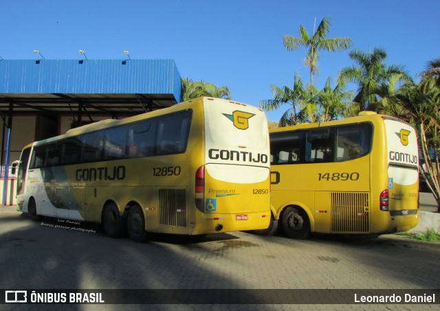 Empresa Gontijo de Transportes 12850 na cidade de Paraíba do Sul, Rio de Janeiro, Brasil, por Leonardo Daniel. ID da foto: 11420823.