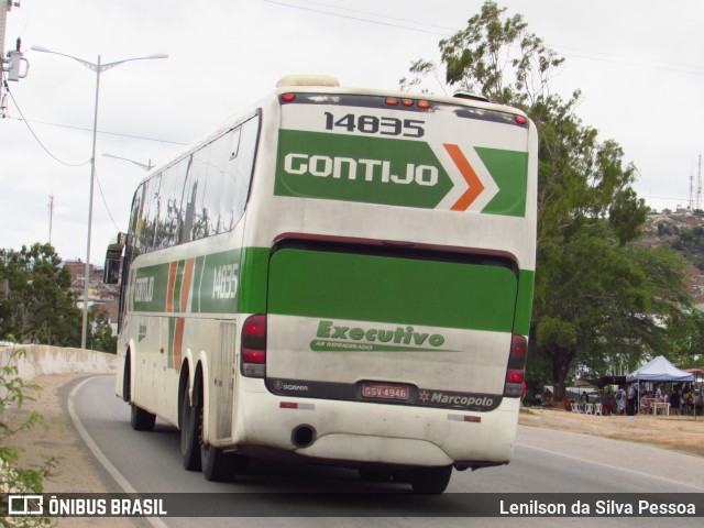 Empresa Gontijo de Transportes 14835 na cidade de Caruaru, Pernambuco, Brasil, por Lenilson da Silva Pessoa. ID da foto: 11420618.