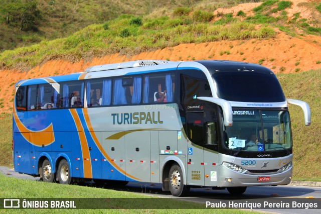 Turispall Transporte e Turismo 5200 na cidade de Aparecida, São Paulo, Brasil, por Paulo Henrique Pereira Borges. ID da foto: 11421121.