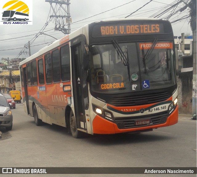 Linave Transportes RJ 146.140 na cidade de São João de Meriti, Rio de Janeiro, Brasil, por Anderson Nascimento . ID da foto: 11425727.